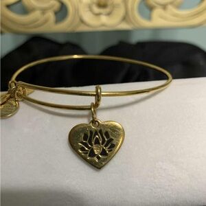 Alex & Ani Gold Heart Charm Bangle